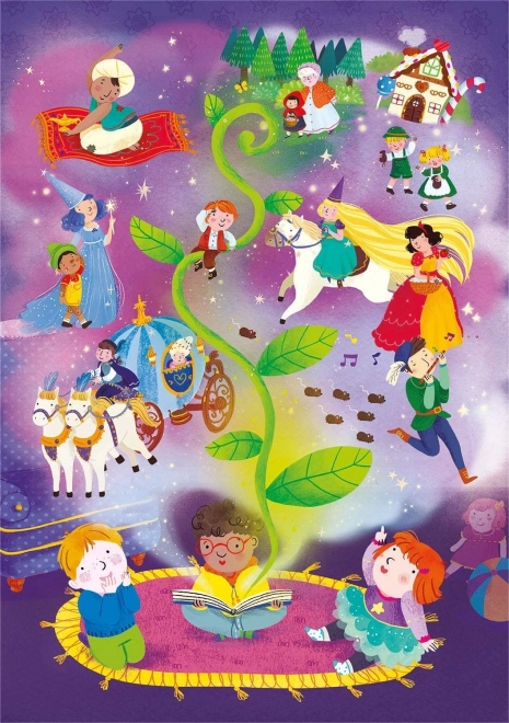 Clementoni błyszczące puzzle Czas bajek 104 elementy