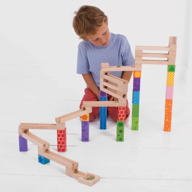 Bigjigs Toys Drewniana kulodrom kolorowy