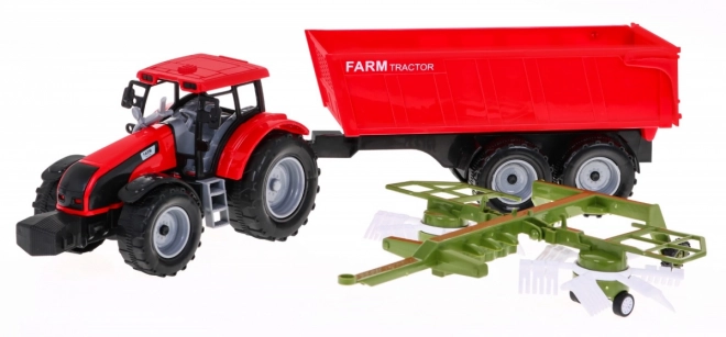 Traktor do składania siana ze zgniataczem dla dzieci 3+ Ruchome części + Przeniesienie napędu