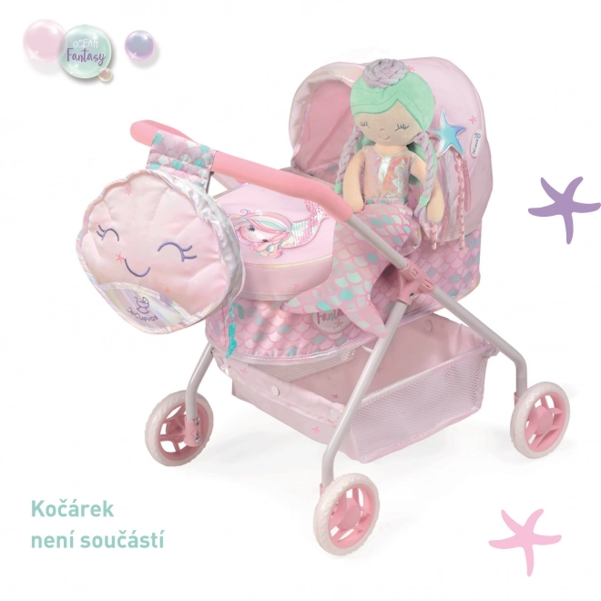 DeCuevas 20041 Pluszowa lalka 2w1 OCEAN FANTASY - 36 cm z kołyską