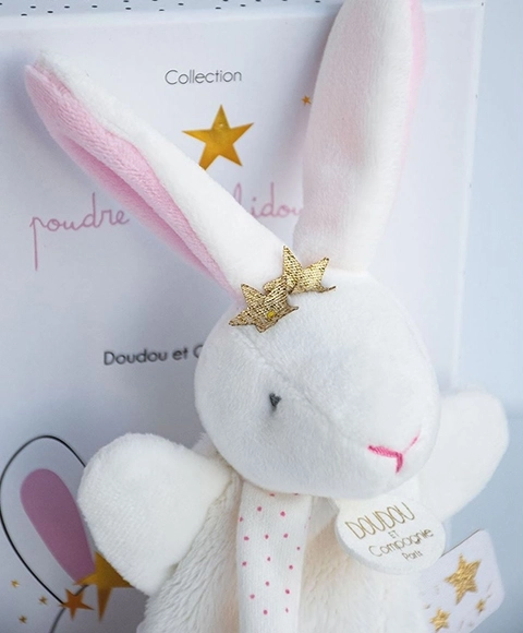 Doudou Zabawka z uchwytem na smoczek króliczek 15 cm