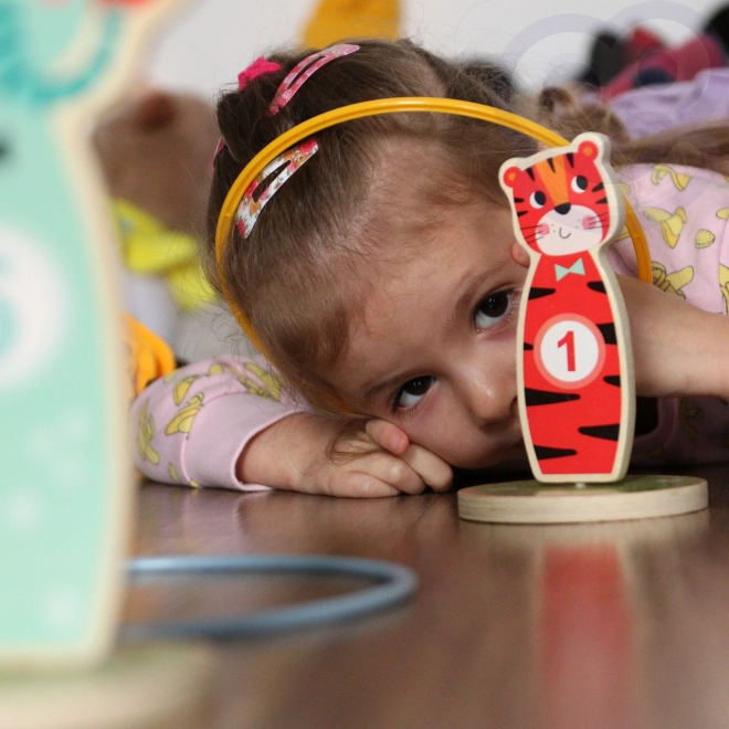 Drewniana gra zręcznościowa Tooky Toy - rzut do celu zwierzęta