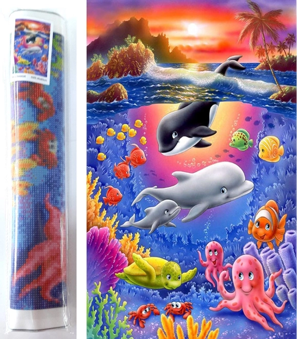 Diamentowe malowanie Podwodny świat 80 × 40 cm