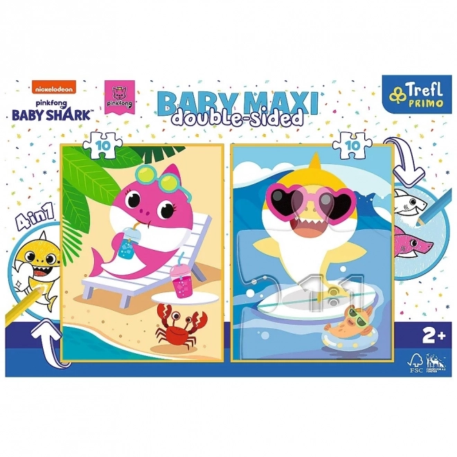 Baby MAXI 2x10 elementów puzzle Dzień Szczęśliwego Rekina, Baby Shark