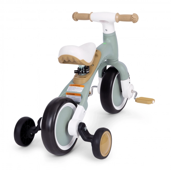 Rowerek balansowy z pedałami - treningowe boczne kółka 3w1 ECOTOYS – Zielone