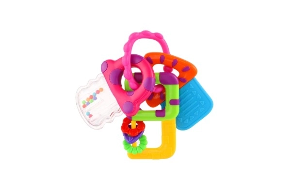 Gryzak/Grzechotka klucze plastikowe 10x12cm na karcie 3m+