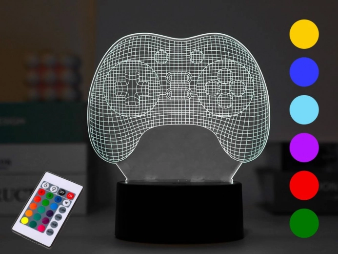 nocna lampka LED w kształcie kontrolera do gier, różne kolory