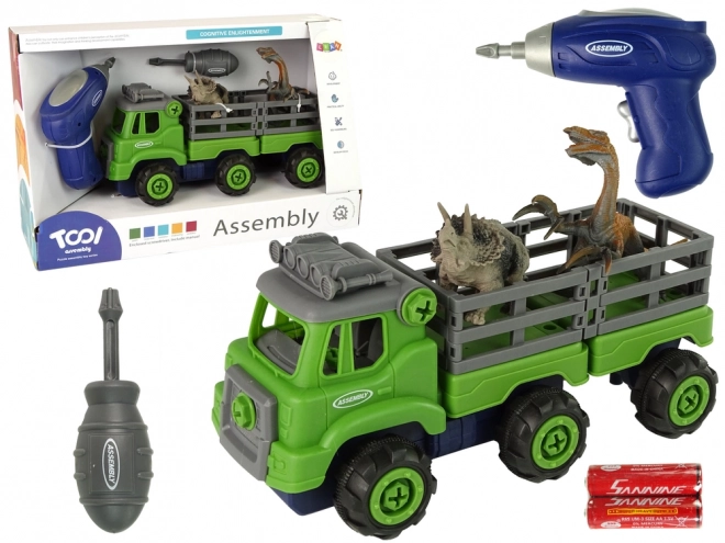 Transportowy ciężarówka z dinozaurami