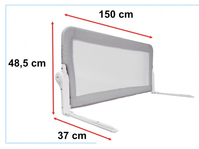 Barierka bezpieczeństwa do łóżka 150 cm szara
