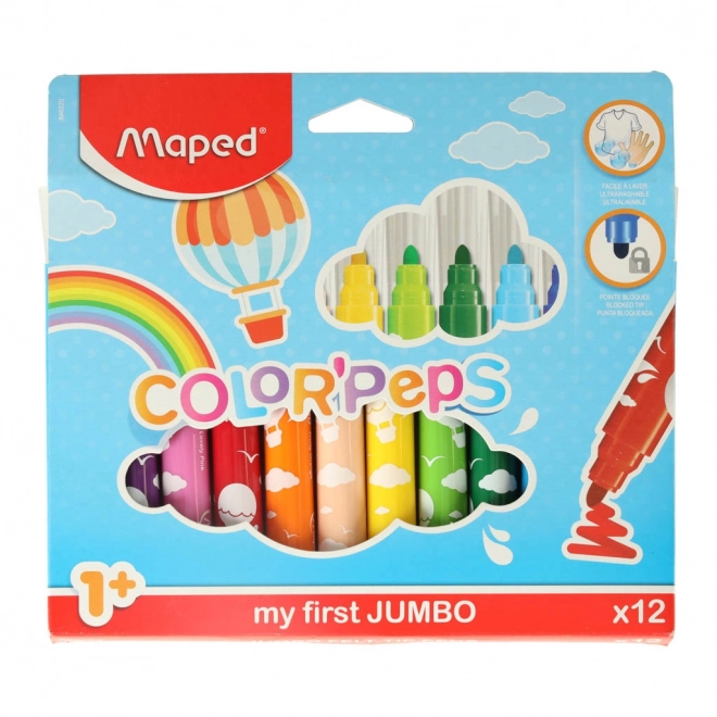 Flamastry dla małych dzieci 1+ Maped 12 kolorów