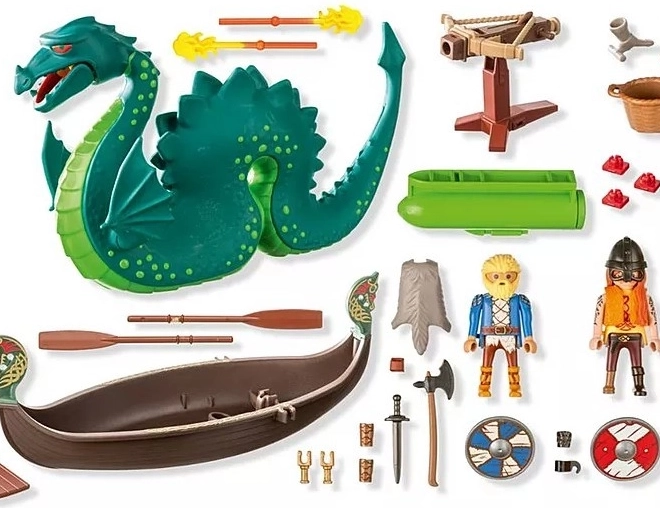 Zestaw figurek My Life Wiking z wężem morskim