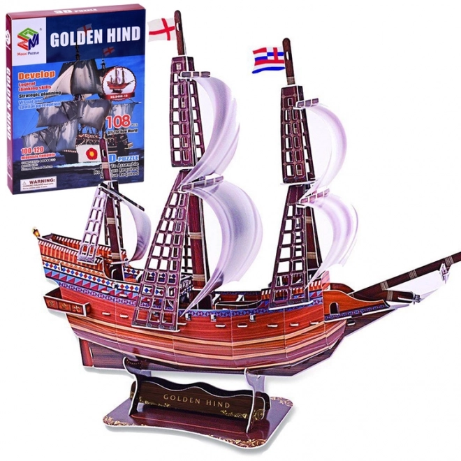 3D Puzzle statek Golden Hind
