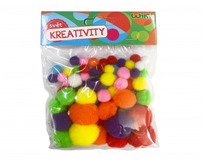 Pom pom mix rozmiarów, 80 szt.