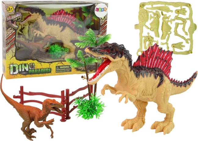 Duży zestaw dinozaurów DINO PARADISE ze spinozaurem, kompsognatem i szkieletem