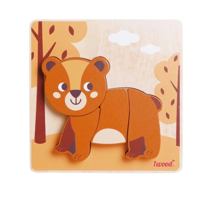 Drewniane puzzle zwierzęta Niedźwiedź