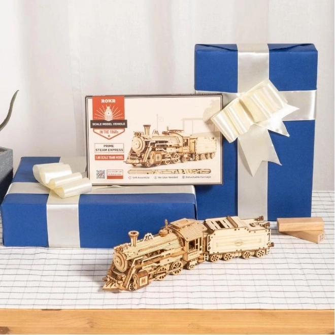 Lokomotywa - Ekspres Parowy - 3D drewniane puzzle