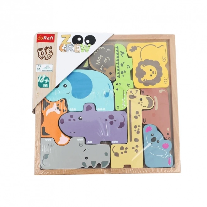 Drewniane puzzle Zwierzęta z zoo