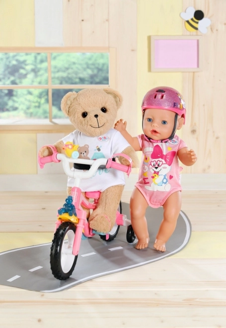 Miś BABY born, białe ubranko