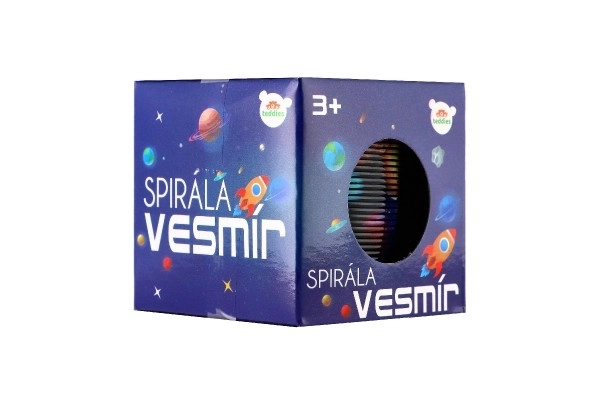 Spirala/sprężyna kosmiczna plastik średnica 6,5cm 2 kolory w pudełku 7x7x7cm