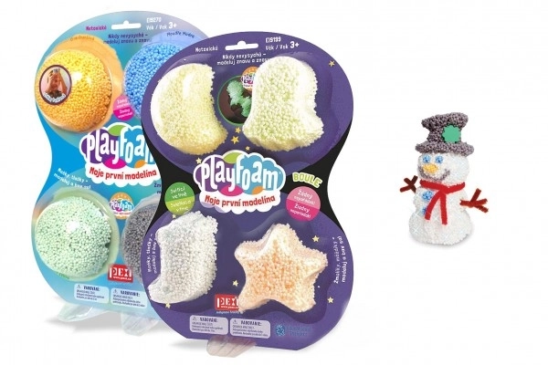 Kulista modelina PlayFoam - Zestaw 1+1 z 4 kolorowymi i 4 świecącymi modelinami