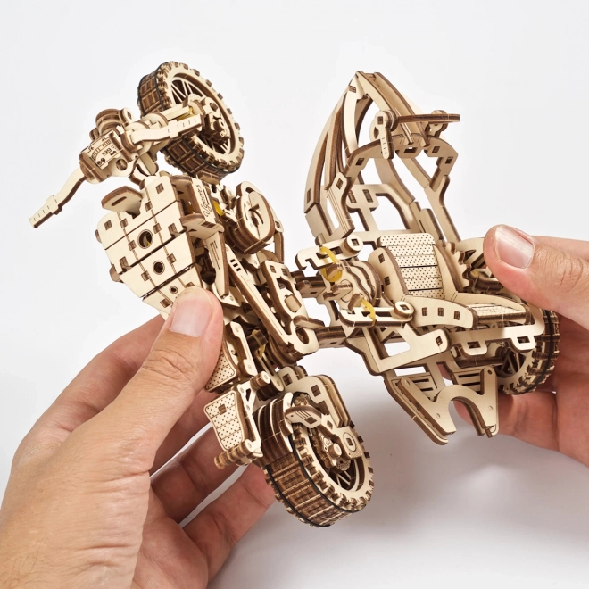 Ugears Puzzle 3D Motocykl z wózkiem 380 elementów