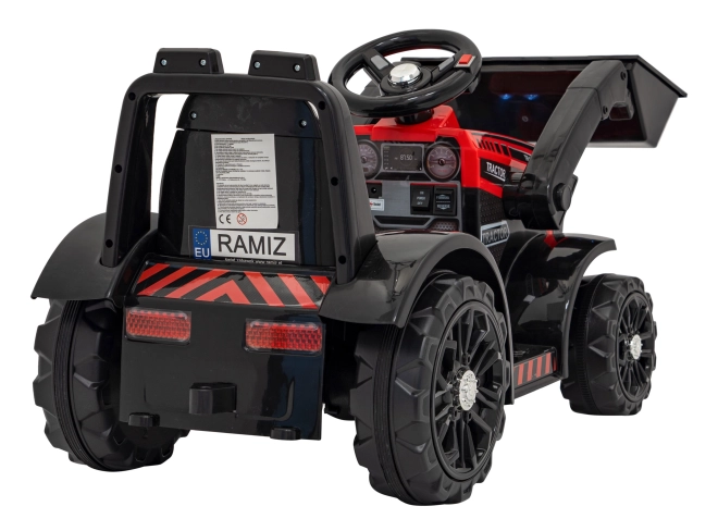 Dziecięcy traktor elektryczny z lemieszem – Czerwony