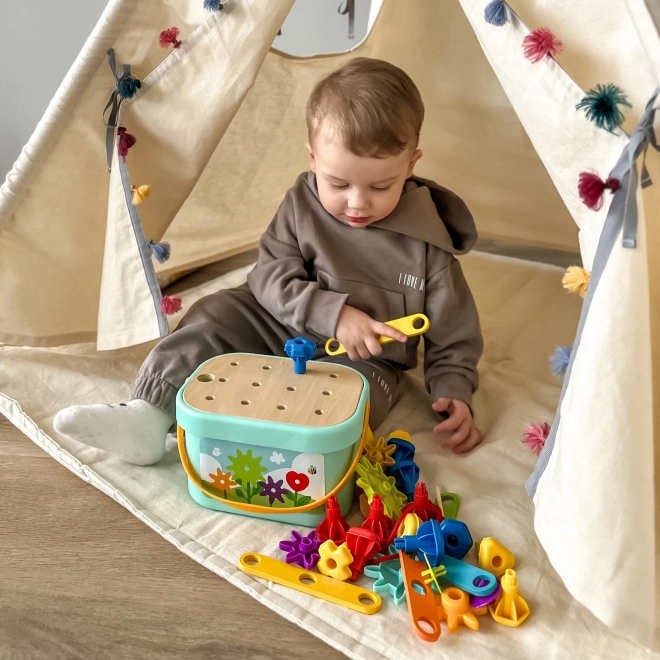 Woopie Green Konstrukcyjny Box Motoryczny Montessori 12w1