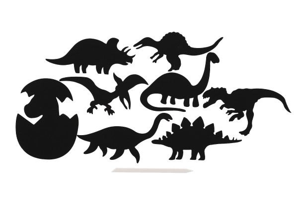 Obrazek do zdrapywania 9szt wycinanka tęczowy dinozaur 13-15cm w opakowaniu