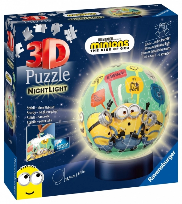 świecąca piłka Minionki 3D puzzle
