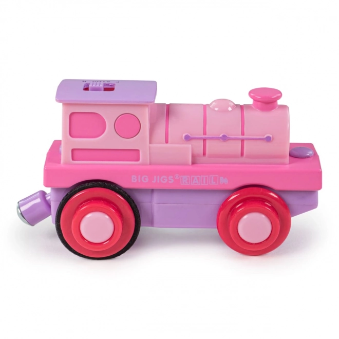 Bigjigs Rail Elektryczna Lokomotywa Silny Różowy