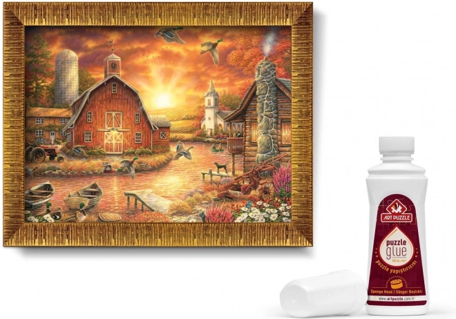 ART PUZZLE Puzzle z ramą i klejem 3w1 1000 elementów – Za słońcem