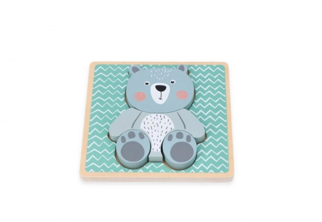 Drewniane puzzle dla dzieci - Niedźwiedź