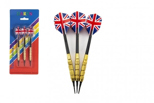 Rzutki z flagą USA, 15 cm, plastikowe groty, zestaw 3 szt.