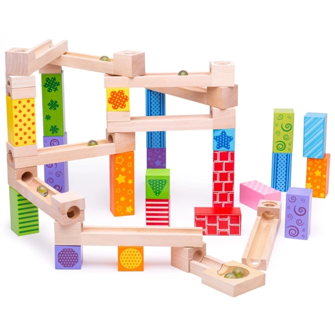 Bigjigs Toys Drewniana kulodrom kolorowy