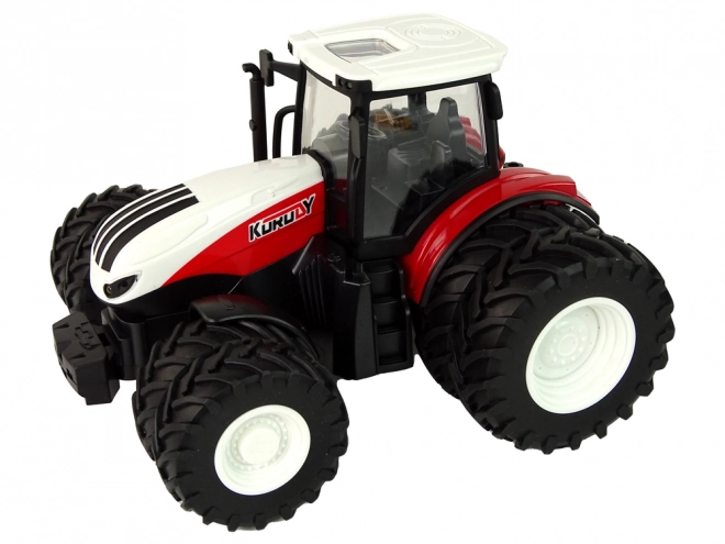 Zdalnie sterowany traktor z przyczepą 1:24 czerwono-zielony