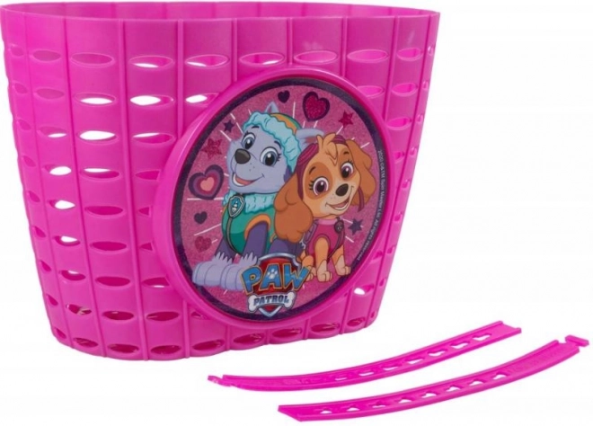 dziecięcy koszyk na rower z motywem PAW PATROL – różowy