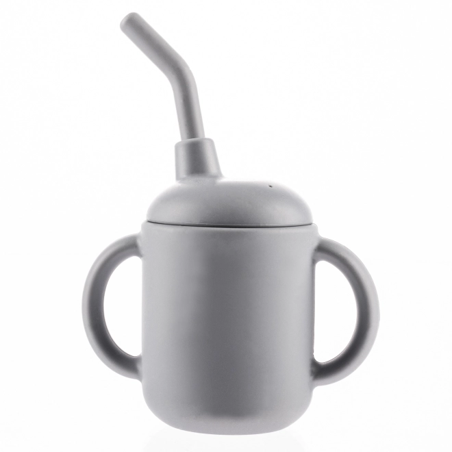 Silikonowy kubeczek 2w1, Dove Grey