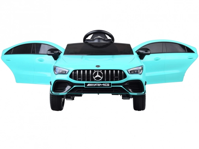 Dziecięcy samochód elektryczny Mercedes AMG CLA 45s z efektem bujania – Niebieski