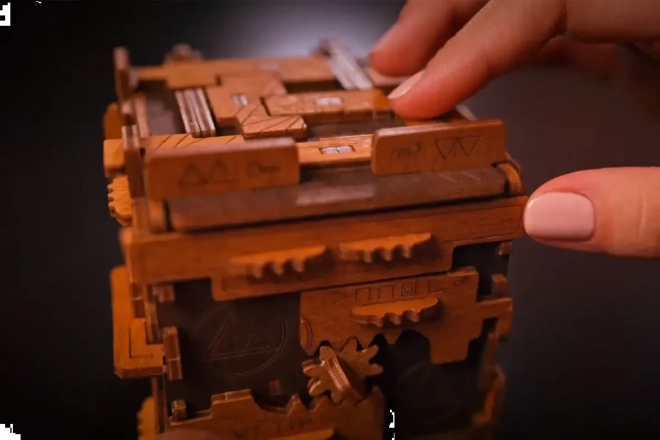 Drewniane puzzle box gra ucieczkowa 149 kawałków