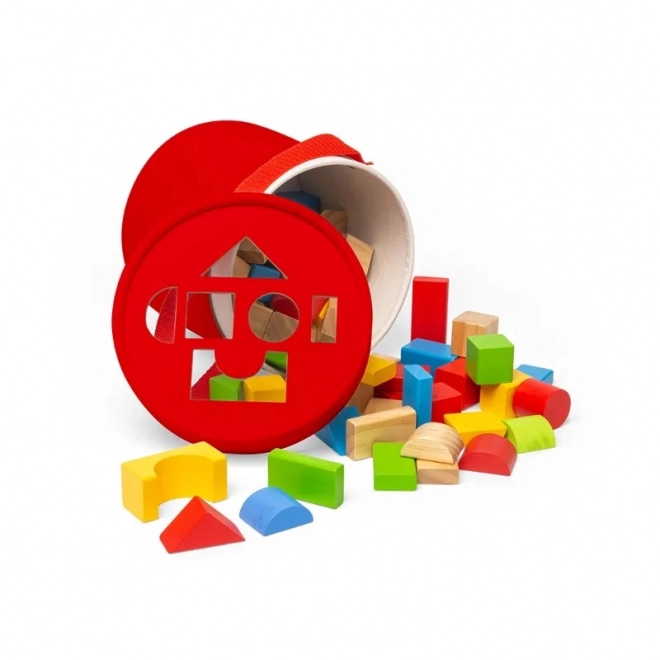 Bigjigs Toys drewniane klocki i wkładanka w bębnie
