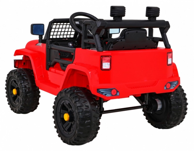 Samochód na baterie Jeep Dark Night dla dzieci + wolny start + EVA + LED audio – Czerwony