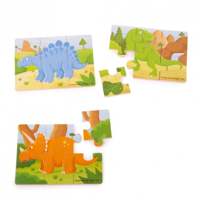 Bigjigs Toys Układanka 3w1 dinozaury