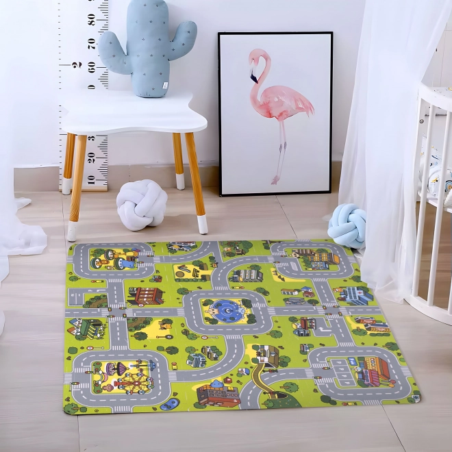 Duża piankowa mata EVA dla dzieci Miasto 90,5x90,5 cm 21 szt. ECOTOYS