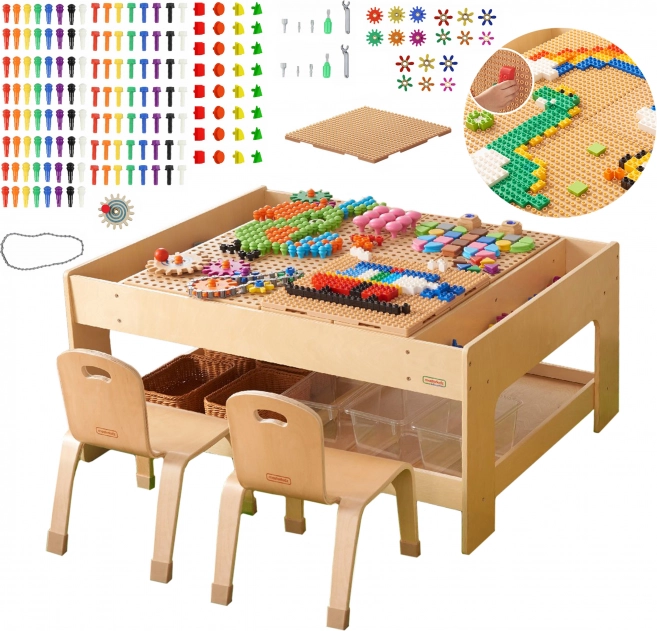 Masterkidz drewniany edukacyjny stół z akcesoriami STEM Wall