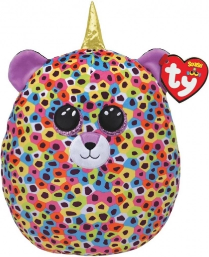 Pluszowa poduszka TY Squish-a-Boos lampart z rogiem, wielokolorowa 22 cm