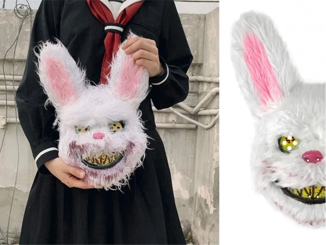 Halloweenowa maska Królik przerażające stworzenie