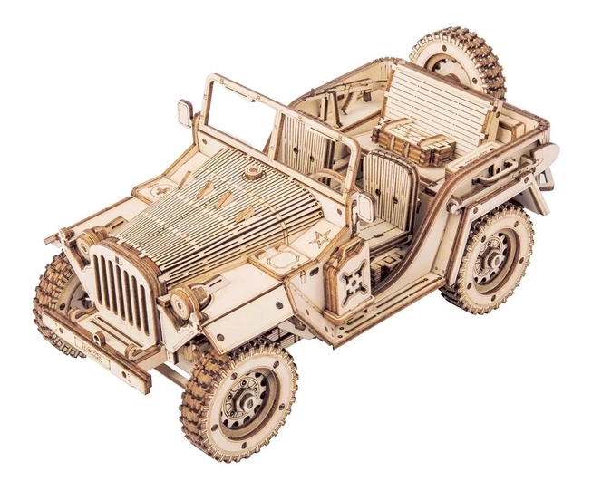 Wojskowy Jeep - 3D drewniane puzzle
