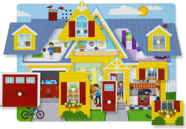 Dźwiękowe drewniane puzzle dom MELISSA & DOUG