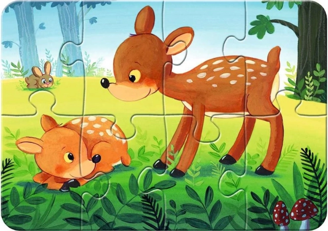 Moje pierwsze puzzle leśne zwierzątka 4w1