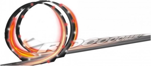 LED zestaw wyścigowy z loopingiem i efektami dźwiękowymi GO!!!